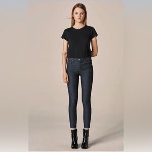 Rag & Bone High Rise Ankle Stretchy Skinny Jeans in Indigo